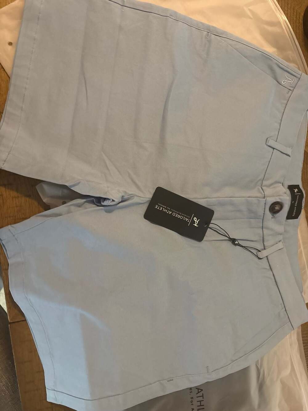 Tailored Athlete Men's 7" Athletic Fit Chino Shorts in Light Blue